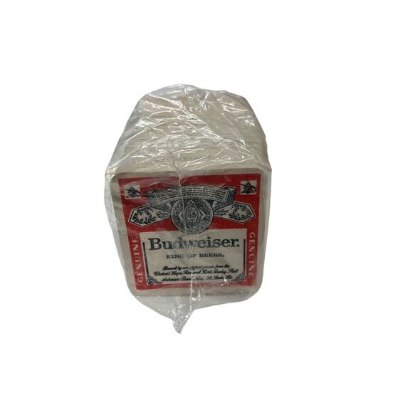 Vintage Budweiser Beer Glass Cup Pint Eagle Logo 16 oz & 100 Budweiser Coasters - Picture 2 of 8